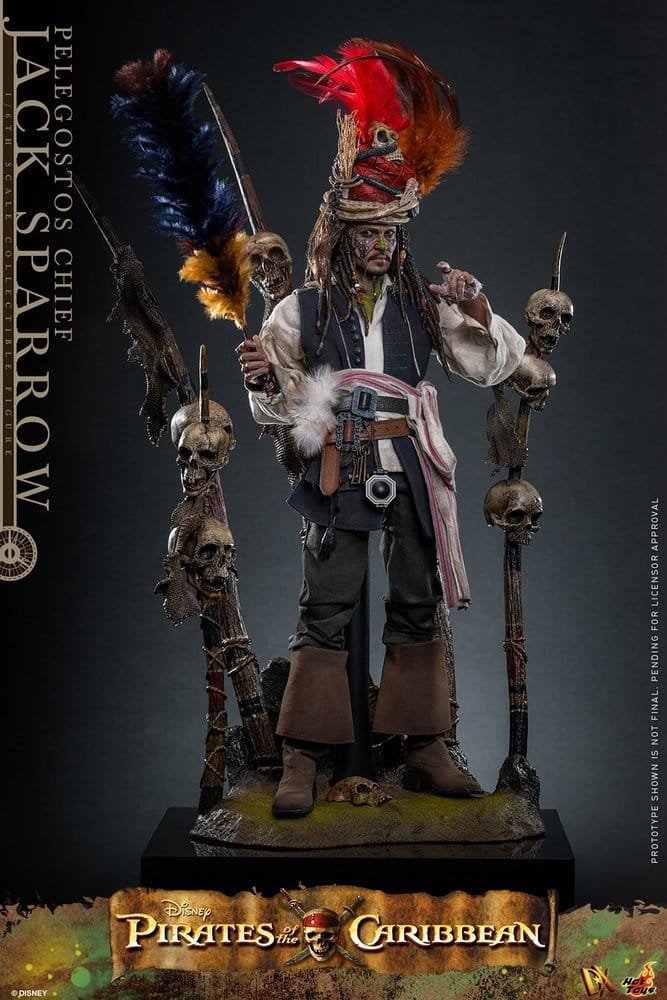 x_hot914584_b Φιγούρα Δράσης Hot Toys Pirates of the Caribbean: Dead Man's Chest – Pelegostos Chief Jack Sparrow 30 cm - Image 1